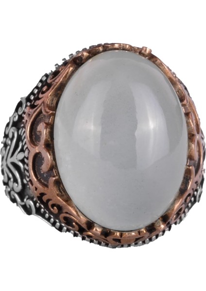 Gerçek Doğal Taş El Yapımı Yüzük - 925 Ayar Gümüş El Yapımı Yüzük - Şık Yüzük (Akuamarin)