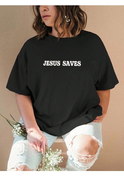 Baskılı T-Shirt - Siyah