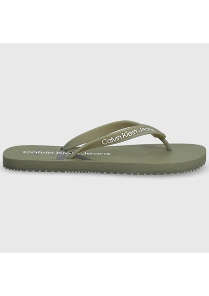 Calvin Klein Beach Glossy Erkek Parmak Arası Terlik Haki fiyatları