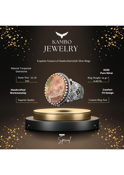 Arizona Turkuaz Taş Yüzük, Gümüş Yüzük Erkekler Için fiyatları