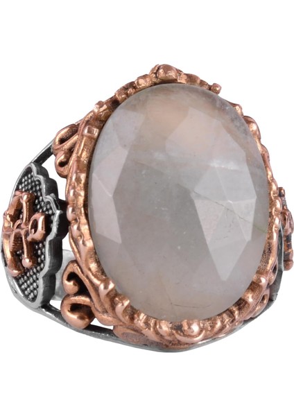 Denizci Çapa Gümüş Yüzük, Doğal Taş Yüzük, 925 Ayar Gümüş Yüzük (Akuamarin)