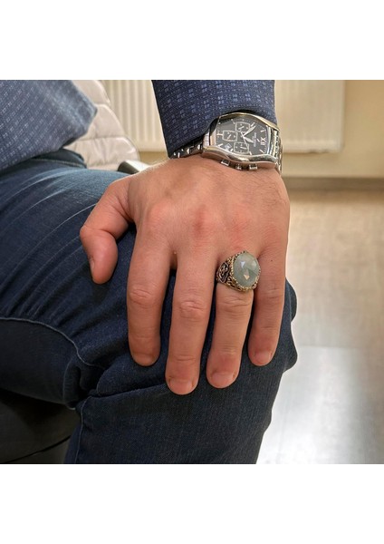Denizci Çapa Gümüş Yüzük, Doğal Taş Yüzük, 925 Ayar Gümüş Yüzük (Akuamarin) modelleri