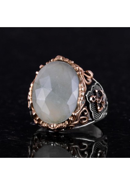 Denizci Çapa Gümüş Yüzük, Doğal Taş Yüzük, 925 Ayar Gümüş Yüzük (Akuamarin) indirimleri