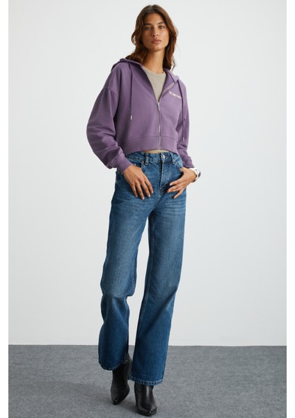 Jewel Kadın 3 Iplik Şardonlu Mor Sweatshirt fırsatları