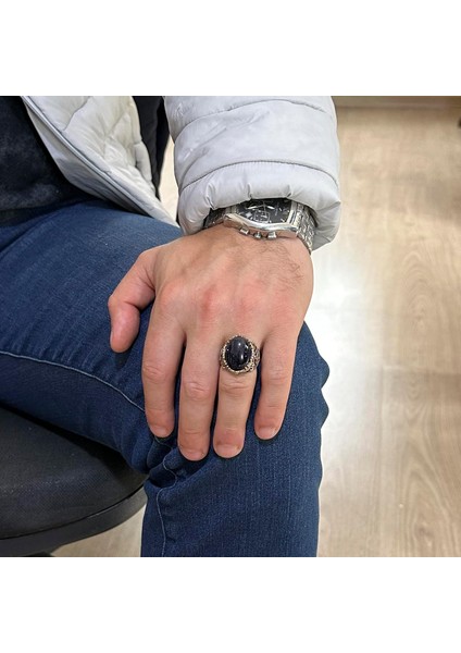 925 Ayar Gümüş Yapay Taş Yüzük, Mavi Güneş Taşı Yüzük, Denizci Çapa Gümüş Yüzük - Çeşitli ve Farklı Koleksiyon modelleri