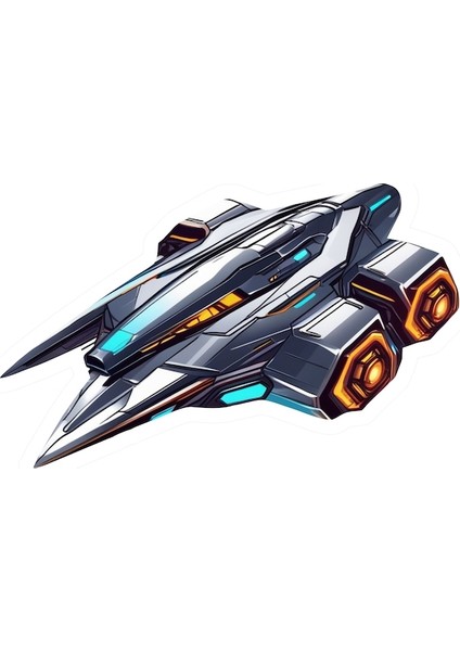 5 Adet 7X10 cm Uzay Gemisi Sticker Laptop Kask Araba Motor Defter Sticker