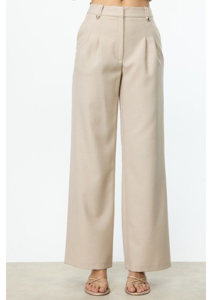 Köprülü Bol Paça Pantolon Taş 04124 modelleri