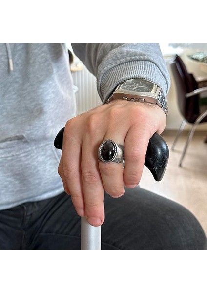 Doğal Taş Yüzük, 925 Ayar Gümüş Yüzük, Cabochon Garnet modelleri