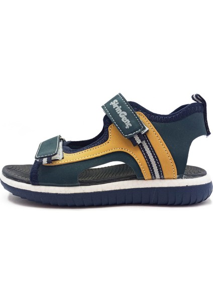 Şirin Genç Ortopedik Taban Bordo-Sarı Renk Cırtlı Erkek Çocuk Sandalet modelleri