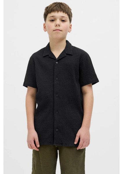Jorluke Crınkle Ss Jnr Siyah Erkek Çocuk Gömlek
