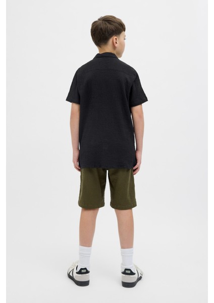 Jorluke Crınkle Ss Jnr Siyah Erkek Çocuk Gömlek modelleri