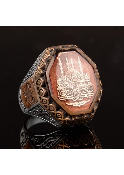Islami Erkek Yüzük - 925 Ayar Gümüş ve Cami Sembol Tasarımı modelleri