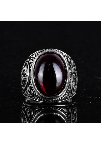 925 Ayar Katı Gümüş Erkek Yüzük, Doğal Cabochon Altın Rutilli Kuvars Taş Yüzük, Tasarım Gümüş Erkek Yüzük modelleri