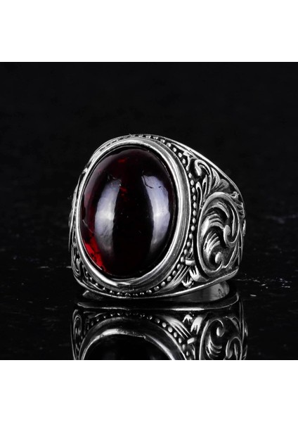 925 Ayar Katı Gümüş Erkek Yüzük, Doğal Cabochon Altın Rutilli Kuvars Taş Yüzük, Tasarım Gümüş Erkek Yüzük fırsatları