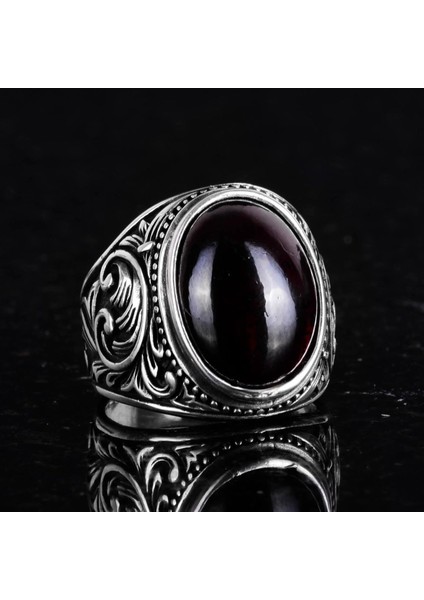 925 Ayar Katı Gümüş Erkek Yüzük, Doğal Cabochon Altın Rutilli Kuvars Taş Yüzük, Tasarım Gümüş Erkek Yüzük indirimleri