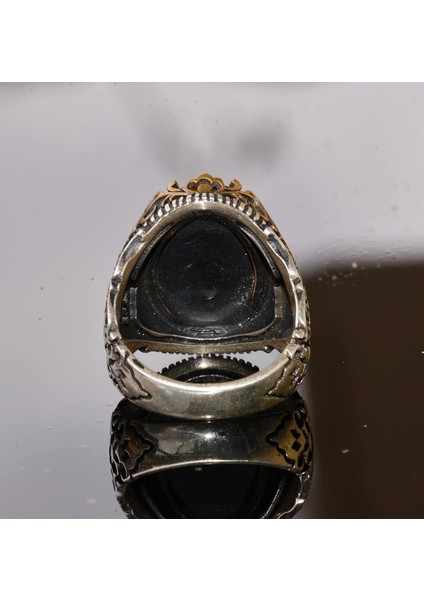 Doğal Kaplan Gözü Taşlı Yüzük - 925 Ayar Gümüş Yüzük - Erkeğe Özel Yüzük indirimleri