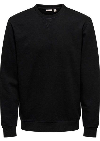 Only&sons Onsdavıd Reg Crew Sweat Siyah Erkek Sweatshirt
