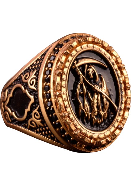 925 Ayar Gümüş Yüzük - Sembol Yüzükler - Erkek Yüzükleri (Grim Reaper)