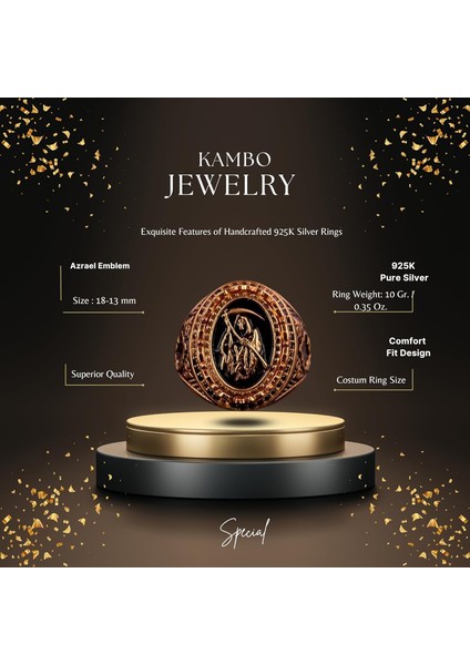 925 Ayar Gümüş Yüzük - Sembol Yüzükler - Erkek Yüzükleri (Grim Reaper) fiyatları