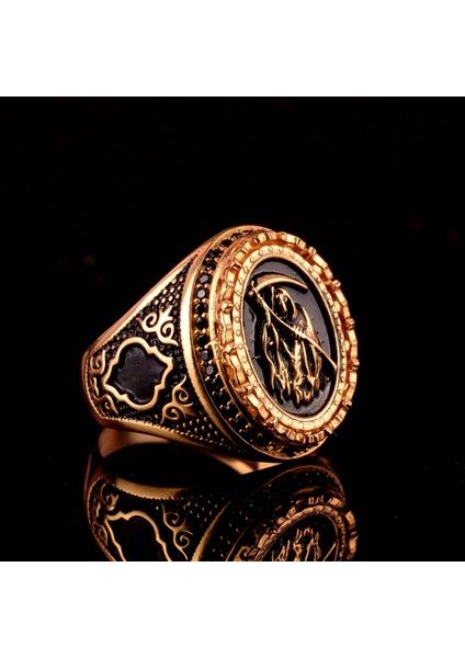 925 Ayar Gümüş Yüzük - Sembol Yüzükler - Erkek Yüzükleri (Grim Reaper) fırsatları