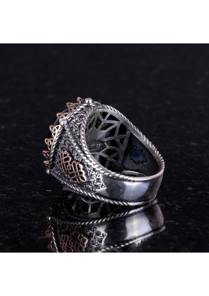 Paraiba Taşlı Gümüş Yüzük, 925 Ayar Gümüş Yüzük, Erkekler Için Farklı Gümüş Yüzük
