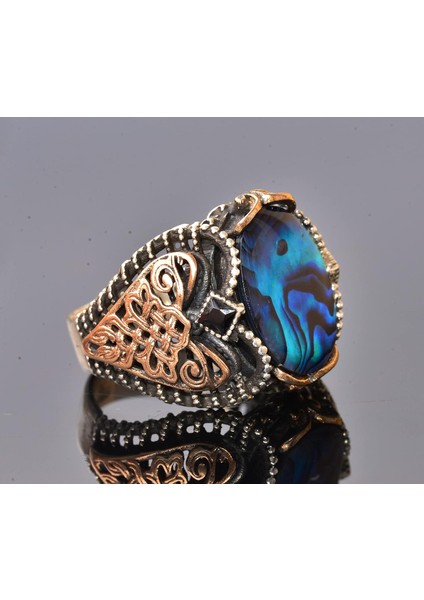 Doğal Inci Renkli Taş Yüzük, Gümüş Yüzük Erkekler Için, Doğum Taşı Yüzüğü Erkekler Için fırsatları