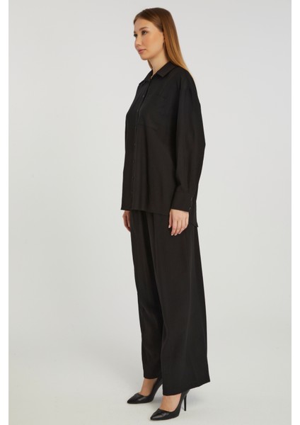 Kadın Siyah Casual Oversize/geniş Kalıp Gömlek indirimleri