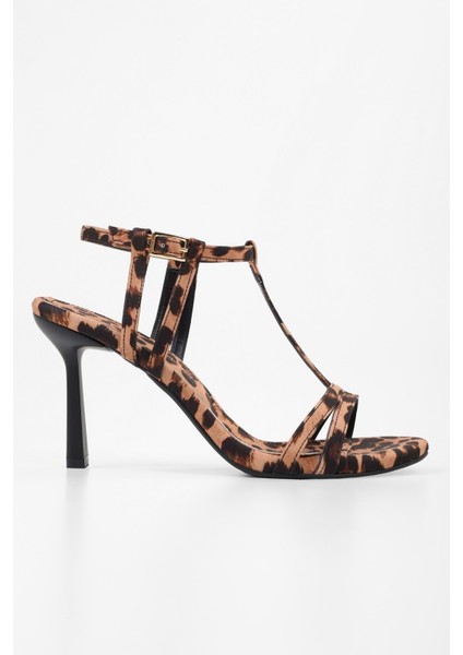 Kadın Pace Leopar Saten Topuklu Ayakkabı modelleri