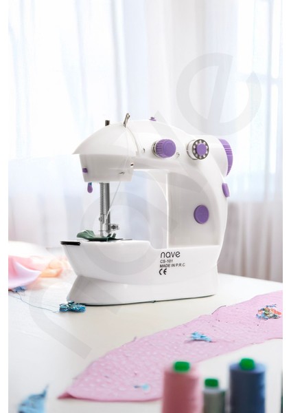 CS-101 Mini Ev Tipi Dikiş Makinesi Fonksiyonel Ön Masa, Iki Hız Kontrolü ve Pratik Özellikler