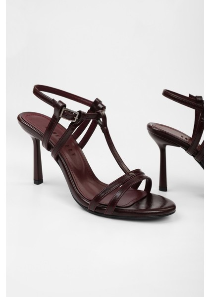 Kadın Pace Bordo Cilt Topuklu Ayakkabı