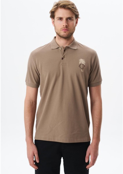 Erkek Regular Fit Baskılı % 100 Pamuk Pike Polo Yaka Tişört Y29374354902