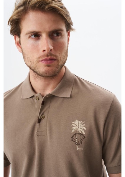 Erkek Regular Fit Baskılı % 100 Pamuk Pike Polo Yaka Tişört Y29374354902 fiyatları