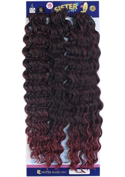 Afro Dalgası Saç – Siyah Kızıl Ombreli