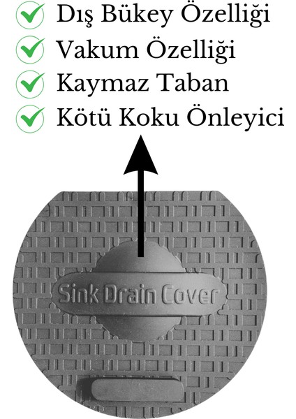 Lavabo Kötü Koku Giderici Önleyici Silikon Mat Sızdırmaz Lavabo Tıkacı Lavabo Tıpası Evye Kapağı Gri