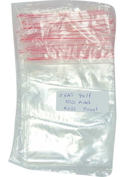 Kilitli Naylon Torba Poşet 9X11 cm Şeffaf 100 Adet 1 Paket