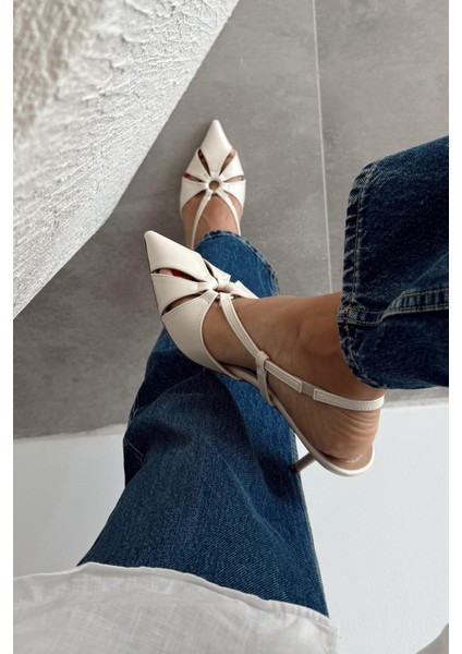 Cecile Kırık Beyaz Stiletto
