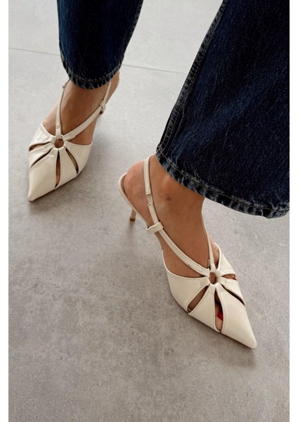 Cecile Kırık Beyaz Stiletto