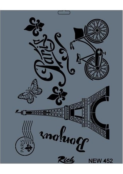 Rich New Seri N-452 Stencil 35X25 cm