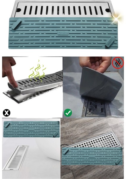 Siyah Renk Uzun Model Kötü Koku Önleyici Silikon Mat Banyo Mutfak Lavabo Balkon Gider Tıpası Kapağı