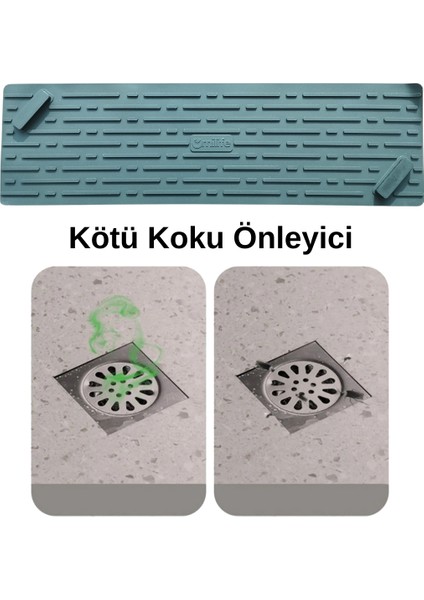 Siyah Renk Uzun Model Kötü Koku Önleyici Silikon Mat Banyo Mutfak Lavabo Balkon Gider Tıpası Kapağı