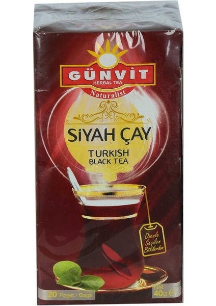 Siyah Çay 2 gr x 20 Süzen Poşet 40 gr