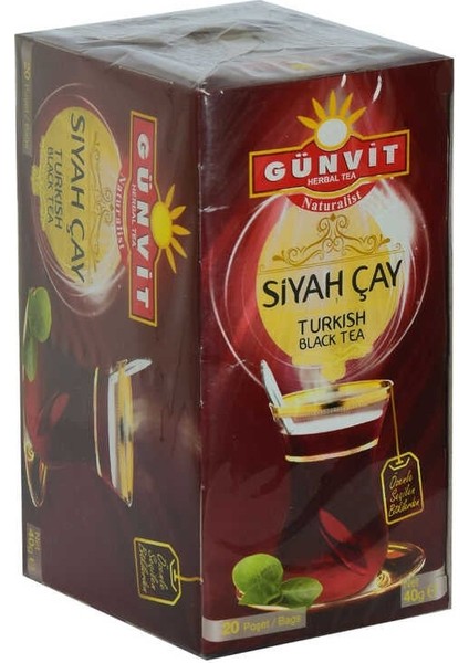 Siyah Çay 2 gr x 20 Süzen Poşet 40 gr
