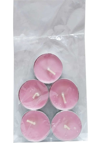 Tea Lights Pembe Mum 5 Li 1 Paket