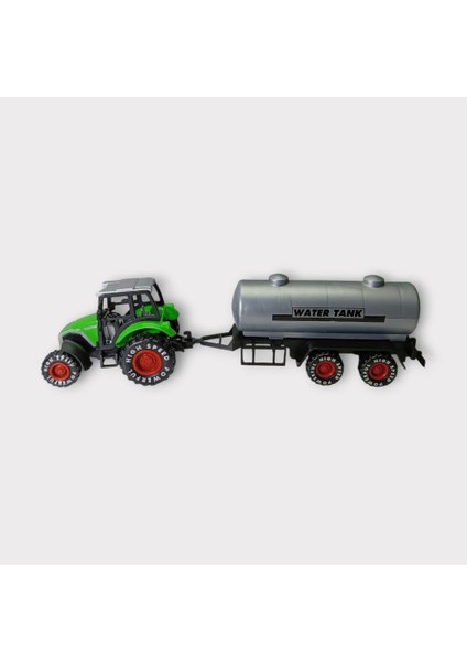 Çek Bırak Römorklu Traktör 25CM - Yeşil Su Tankı