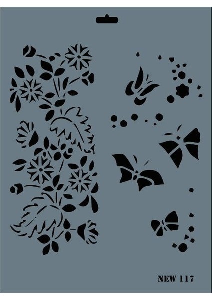 Rich New Seri N-117 Stencil 35X25 cm