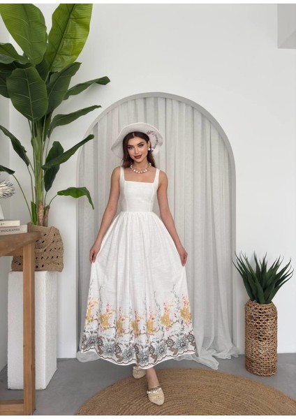 Mazi Çiçek Desenli Elbise modelleri