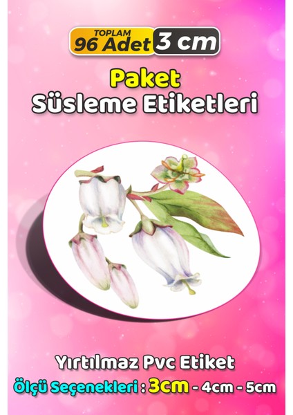 Ambalaj Kargo Hediye Paketleme Etiketi Model 627 - 100 Adet 3cm