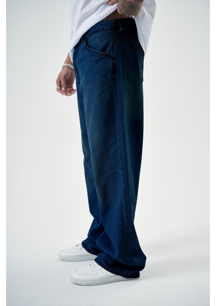 Erkek Washed Baggy Pantolon Lacivert modelleri