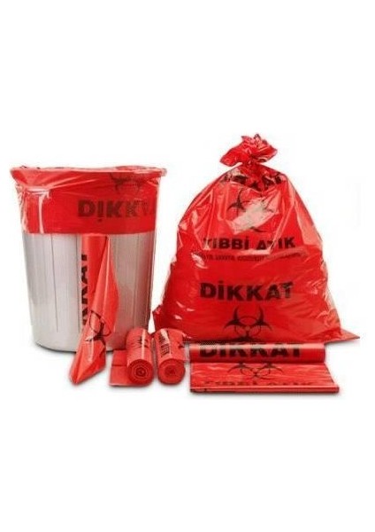 3 Rulo Toplam 30 Adet Jumbo Boy 80X110CM Tıbbi Atık Çöp Poşeti 800GR Kalın
