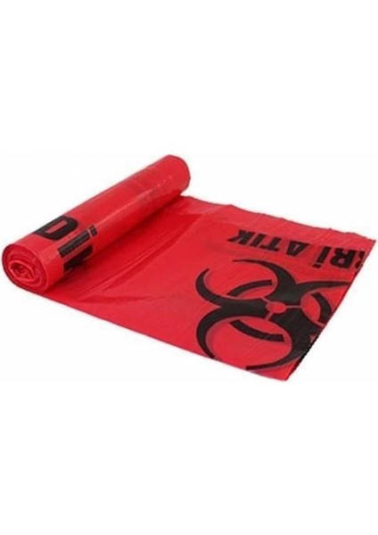 3 Rulo Toplam 30 Adet Jumbo Boy 80X110CM Tıbbi Atık Çöp Poşeti 800GR Kalın